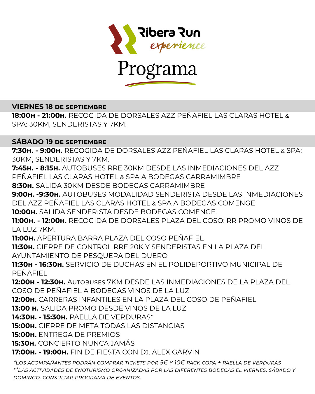 Programa 1 | Ribera Run Experience 2026 Programa 1 | Ribera Run Experience 2026
